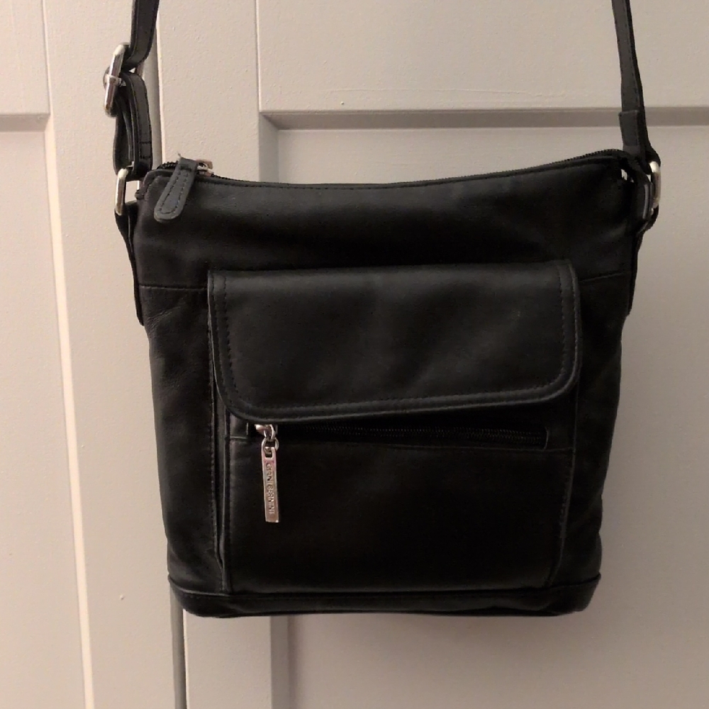 Giani Bernini Black Leather Crossbody Bag